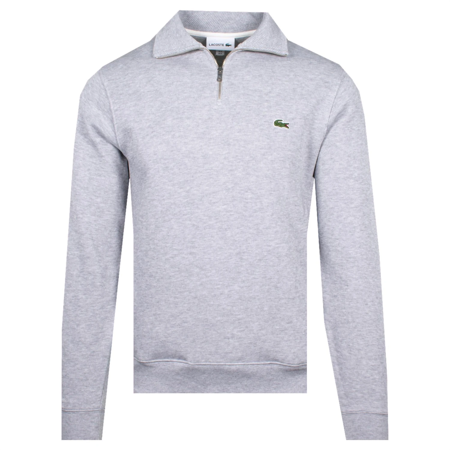 Lacoste Quarter Zip Stand Up Collar Cotton Sweatshirt Silver Chine 13 Lacoste Quarter Zip Stand Up Collar Cotton Sweatshirt Silver Chine - Image 11