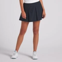 Ladies Puma Club Pleated Golf Skirt Navy/White -Teepeg Store image415464736