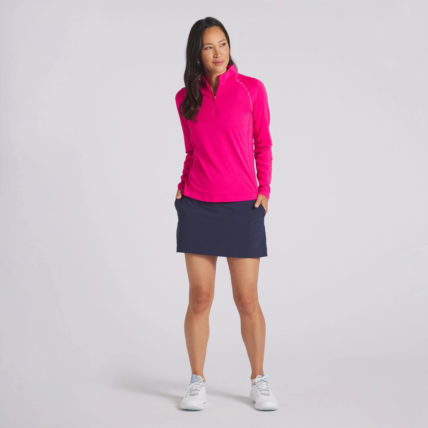 Ladies Puma You-V Solid 1/4 Zip Golf Light Mid Layer Rose 14 Ladies Puma You-V Solid 1/4 Zip Golf Light Mid Layer Rose - Image 12