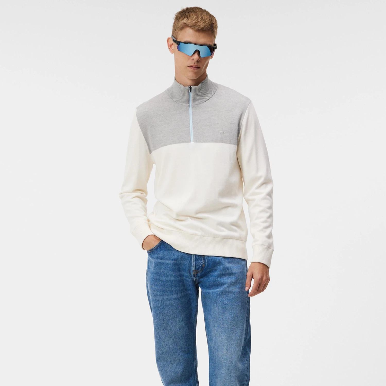 J.Lindeberg J Lindeberg Windbreaker Mens Golf Sweater White 9 J.Lindeberg J Lindeberg Windbreaker Mens Golf Sweater White - Image 7