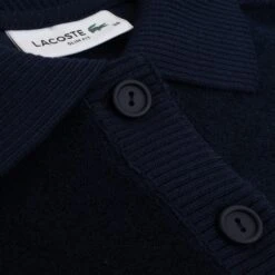Ladies Lacoste Slim Fit Terry Towelling Polo Shirt Navy -Teepeg Store image420275043