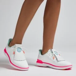 G/FORE Gallivan2r Side Stripe Kiltie Ladies Golf Shoes Snow/Multi 27 G/FORE Gallivan2r Side Stripe Kiltie Ladies Golf Shoes Snow/Multi -Teepeg Store image421324190