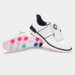 G/FORE Gallivan2r Side Stripe Kiltie Ladies Golf Shoes Snow/Twilight -Teepeg Store image421324566