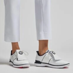 G/FORE Gallivan2r Side Stripe Kiltie Ladies Golf Shoes Snow/Twilight -Teepeg Store image421324597