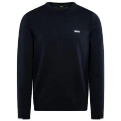 Boss Ever-X Cotton Blend Crew Neck Sweater Navy 22 Boss Ever-X Cotton Blend Crew Neck Sweater Navy -Teepeg Store image423363846