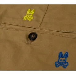 Psycho Bunny Bonham All Over Bunny Print Chino Shorts Canyon Khaki -Teepeg Store image423364769