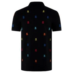 Psycho Bunny Bonham All Over Print Pique Polo Shirt Black -Teepeg Store image426233600