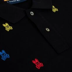 Psycho Bunny Bonham All Over Print Pique Polo Shirt Black -Teepeg Store image426233618