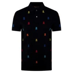 Psycho Bunny Bonham All Over Print Pique Polo Shirt Black -Teepeg Store image426233630