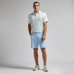 G/FORE Stamped Floral Tech Jersey Mens Golf Polo Shirt Stone 26 G/FORE Stamped Floral Tech Jersey Mens Golf Polo Shirt Stone -Teepeg Store image426262662