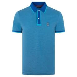 Psycho Bunny Woodway Oxford Polo Shirt Aquarius -Teepeg Store image426999470