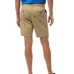 Psycho Bunny Bonham All Over Bunny Print Chino Shorts Canyon Khaki -Teepeg Store image429403459