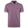 Boss Paddy Cotton Pique Mens Polo Shirt Light Purple