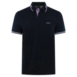 Boss Paul Stretch Cotton Slim Fit Mens Polo Shirt Navy
