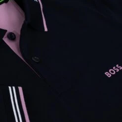 Boss Paul Stretch Cotton Slim Fit Mens Polo Shirt Navy -Teepeg Store image430243042