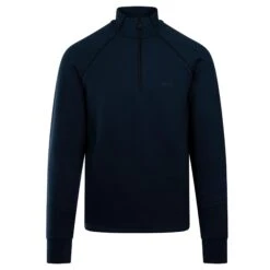 Boss Sweat 1 Stretch Cotton Quarter Zip Sweatshirt Navy -Teepeg Store image430244737