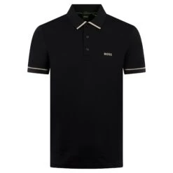 Boss Paule Cotton Slim Fit Polo Shirt Black -Teepeg Store image430246566