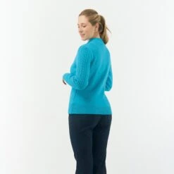 Pure Golf Sorrell Cable Knit Lined Ladies Golf Jumper Tourmaline Blue 27 Pure Golf Sorrell Cable Knit Lined Ladies Golf Jumper Tourmaline Blue -Teepeg Store image430254865