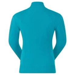 Pure Golf Sorrell Cable Knit Lined Ladies Golf Jumper Tourmaline Blue 33 Pure Golf Sorrell Cable Knit Lined Ladies Golf Jumper Tourmaline Blue -Teepeg Store image430254899