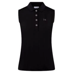 Masters Golf Fasion Ladies Sleeveless Golf Polo Shirt Black -Teepeg Store image432602452