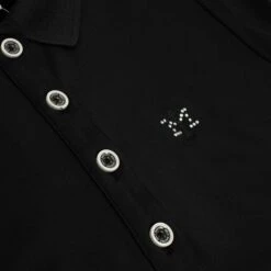 Masters Golf Fasion Ladies Sleeveless Golf Polo Shirt Black -Teepeg Store image432602476