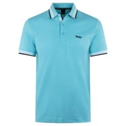 Boss Paddy Cotton Pique Mens Polo Shirt Turquoise 28 Boss Paddy Cotton Pique Mens Polo Shirt Turquoise -Teepeg Store image432989007