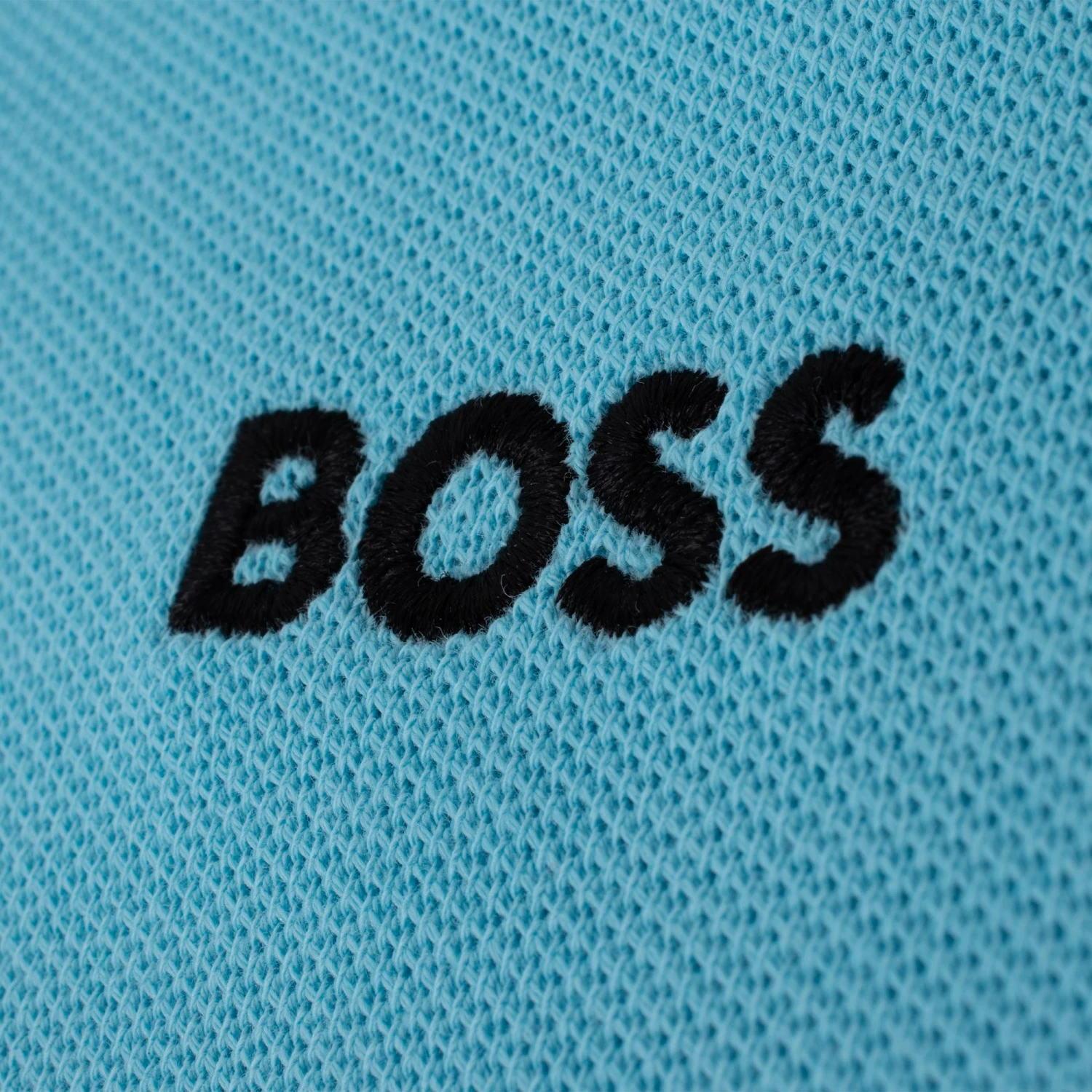Boss Paddy Cotton Pique Mens Polo Shirt Turquoise 13 Boss Paddy Cotton Pique Mens Polo Shirt Turquoise - Image 11