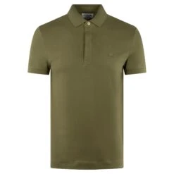 Lacoste Mens Regular Fit Paris Polo Shirt Khaki Green