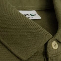 Lacoste Mens Regular Fit Paris Polo Shirt Khaki Green -Teepeg Store image432990628