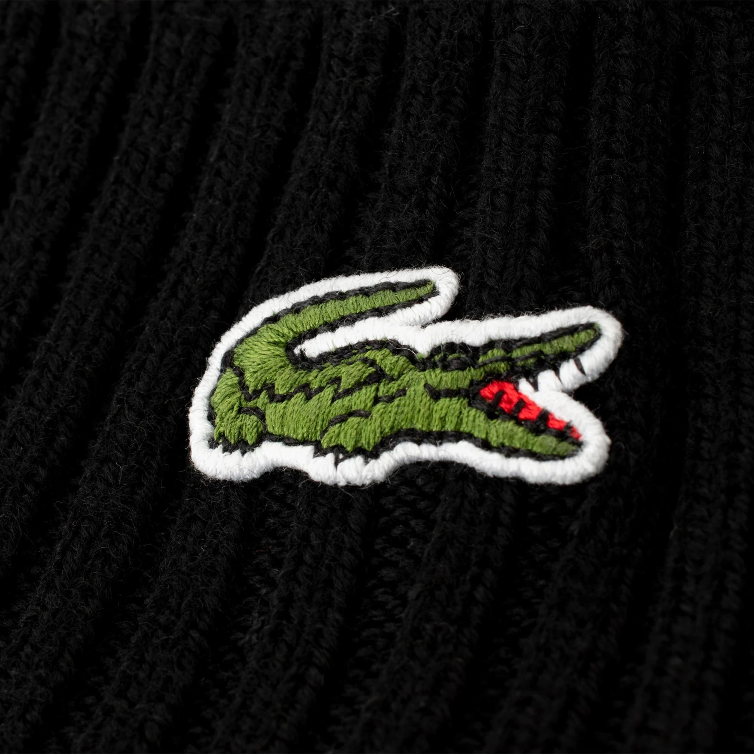 Lacoste Rib Knit Beanie Black 4 Lacoste Rib Knit Beanie Black - Image 2