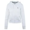 Ladies Lacoste Cotton Blend Full Zip Hooded Sweatshirt White -Teepeg Store image432991491