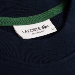 Ladies Lacoste Fleece Crew Neck Sweatshirt Navy -Teepeg Store image432991892