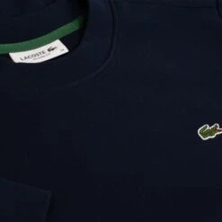 Ladies Lacoste Fleece Crew Neck Sweatshirt Navy -Teepeg Store image432991906