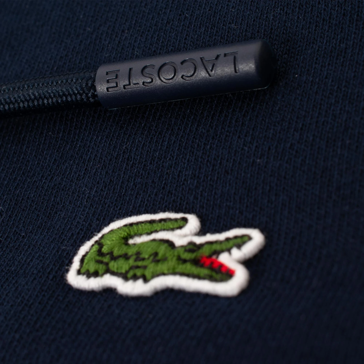 Ladies Lacoste Cotton Blend Full Zip Hooded Sweatshirt Navy 12 Ladies Lacoste Cotton Blend Full Zip Hooded Sweatshirt Navy - Image 10