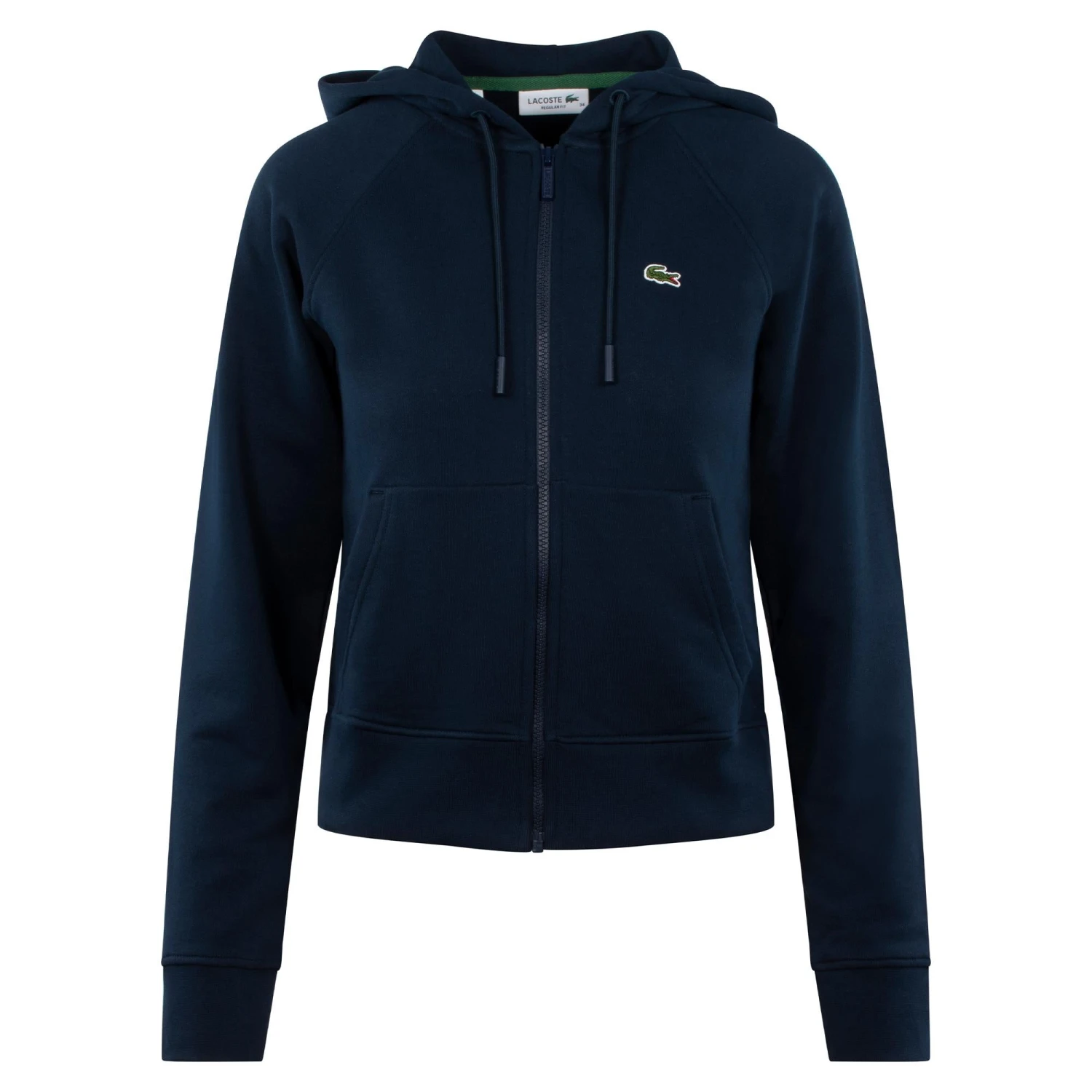 Ladies Lacoste Cotton Blend Full Zip Hooded Sweatshirt Navy 21 Ladies Lacoste Cotton Blend Full Zip Hooded Sweatshirt Navy - Image 19