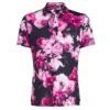 G/FORE Photo Floral Tech Jersey Mens Golf Polo Shirt Onyx -Teepeg Store image433006224