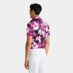 G/FORE Photo Floral Tech Jersey Mens Golf Polo Shirt Onyx 34 G/FORE Photo Floral Tech Jersey Mens Golf Polo Shirt Onyx -Teepeg Store image433006253