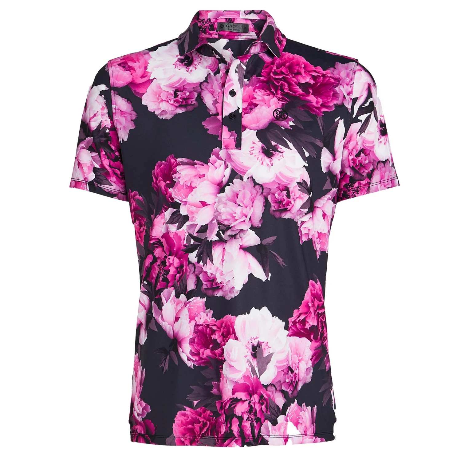 G/FORE Photo Floral Tech Jersey Mens Golf Polo Shirt Onyx 19 G/FORE Photo Floral Tech Jersey Mens Golf Polo Shirt Onyx - Image 17