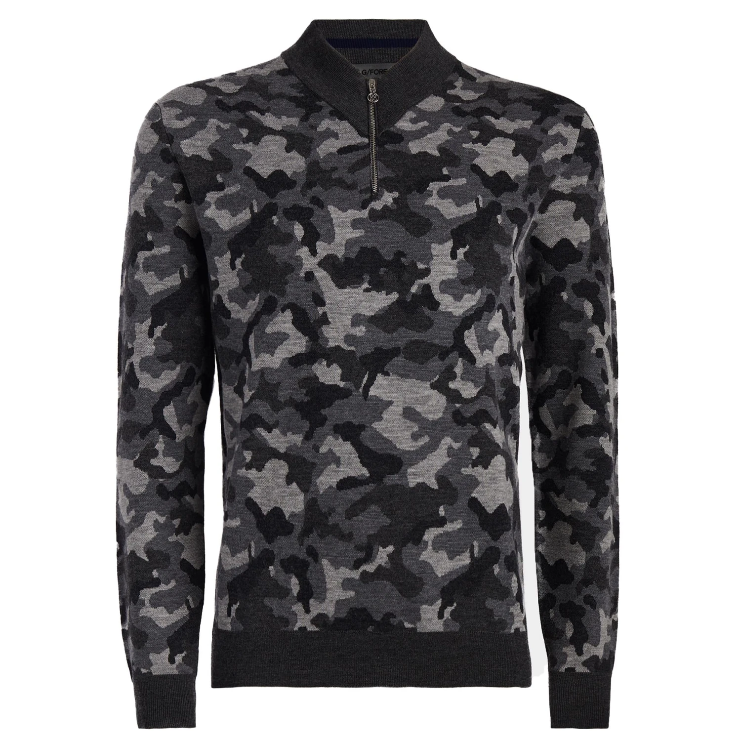 G/FORE Camo Jacquard Merino Wool Mens Golf Sweater Charcoal 8 G/FORE Camo Jacquard Merino Wool Mens Golf Sweater Charcoal - Image 6