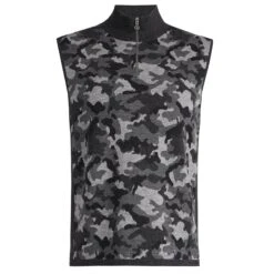 G/FORE Camo Jacquard Merino Wool Mens Golf Vest Charcoal -Teepeg Store image433007135