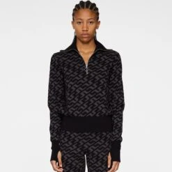 J.Lindeberg J Lindeberg Kerla Knitted Ladies Golf Sweater Bias Bridge Black -Teepeg Store image434019791