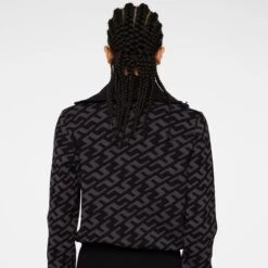 J.Lindeberg J Lindeberg Kerla Knitted Ladies Golf Sweater Bias Bridge Black -Teepeg Store image434019795