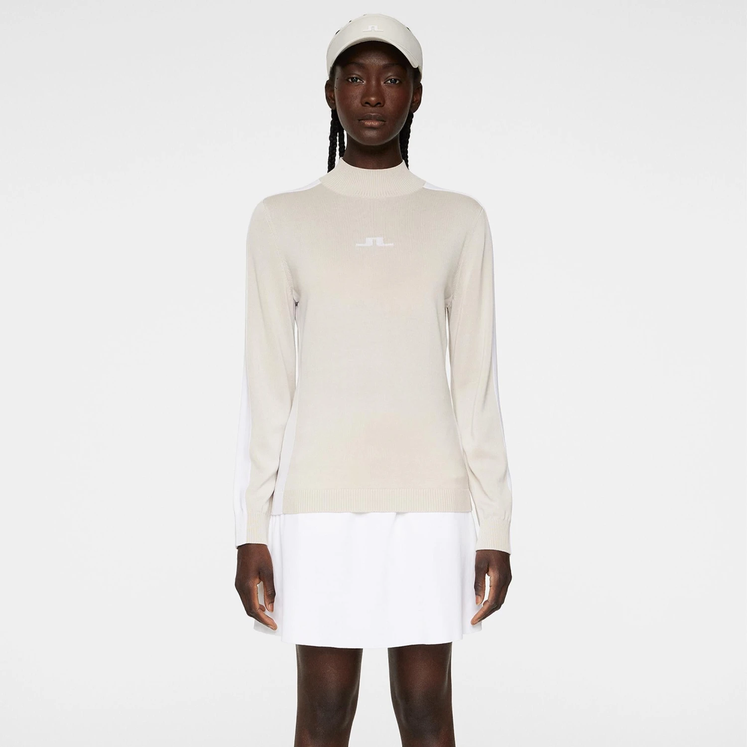 J.Lindeberg J Lindeberg Adia Knitted Ladies Golf Sweater Moonbeam 5 J.Lindeberg J Lindeberg Adia Knitted Ladies Golf Sweater Moonbeam - Image 3