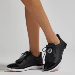 G/FORE Gallivan2r Side Stripe Kiltie Ladies Golf Shoes Onyx -Teepeg Store image434881543