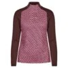 Rohnisch Ellie Brushed Ladies Thermal Golf Polo Shirt Carmine Rose Retro R Monogram -Teepeg Store image434902154