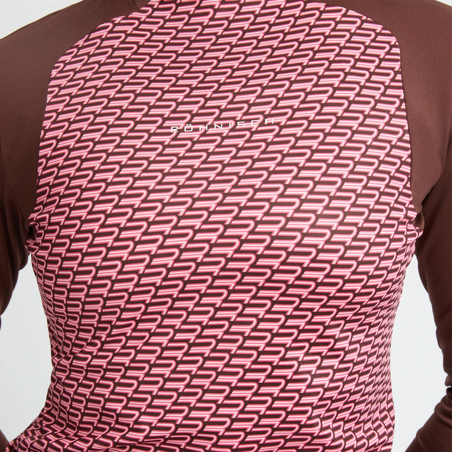 Rohnisch Ellie Brushed Ladies Thermal Golf Polo Shirt Carmine Rose Retro R Monogram 6 Rohnisch Ellie Brushed Ladies Thermal Golf Polo Shirt Carmine Rose Retro R Monogram - Image 4