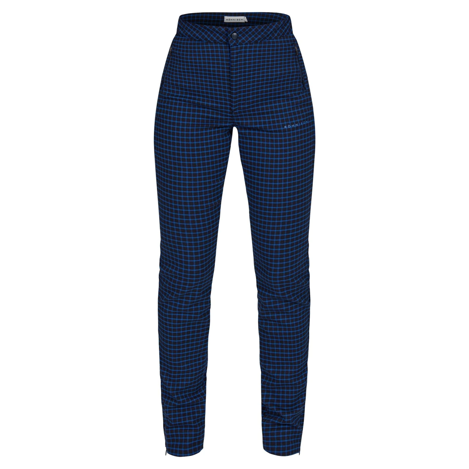 Rohnisch Jess Yarndye Ladies Golf Pants Minicheck Turkish Blue 3 Rohnisch Jess Yarndye Ladies Golf Pants Minicheck Turkish Blue