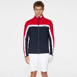 J.Lindeberg J Lindeberg Jarvis Mens Golf Mid Layer Barbados Cherry 11 J.Lindeberg J Lindeberg Jarvis Mens Golf Mid Layer Barbados Cherry -Teepeg Store image435897438