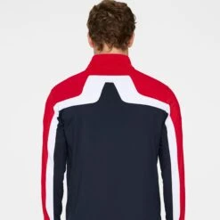 J.Lindeberg J Lindeberg Jarvis Mens Golf Mid Layer Barbados Cherry 12 J.Lindeberg J Lindeberg Jarvis Mens Golf Mid Layer Barbados Cherry -Teepeg Store image435897440