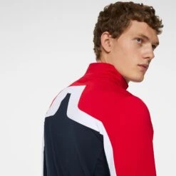 J.Lindeberg J Lindeberg Jarvis Mens Golf Mid Layer Barbados Cherry 13 J.Lindeberg J Lindeberg Jarvis Mens Golf Mid Layer Barbados Cherry -Teepeg Store image435897442